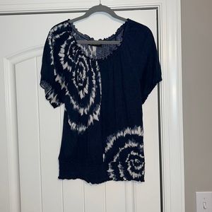 I.N.C. International Concepts Blue and White Short Sleeve Shirt